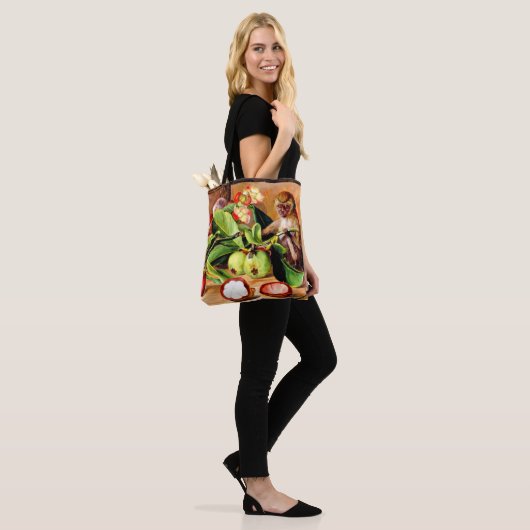 Bloemen en vruchten van Mangosteen; Singapore Monk Tote Bag (Op model)