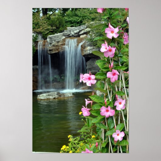 Bloemen en watervallen poster (Voorkant)