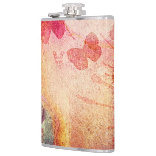 Bloemen en Waterverf van botervliegen, heupkolf Heupfles (Links)