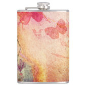 Bloemen en Waterverf van botervliegen, heupkolf Heupfles (Voorkant)