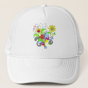 Bloemen en wervelingen T-shirts en geschenken Trucker Pet