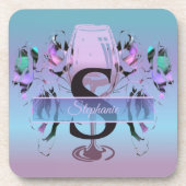 Bloemen en wijn 2190 bier onderzetter (Voorkant)