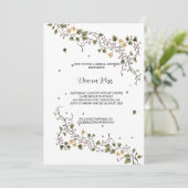 bloemen en wijnranken minimalistisch groen kaart (Staand voorkant)