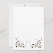 bloemen en wijnranken minimalistisch groen kaart (Achterkant)