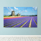 Bloemen en windmolens canvas print (Insitu (Houten vloer))