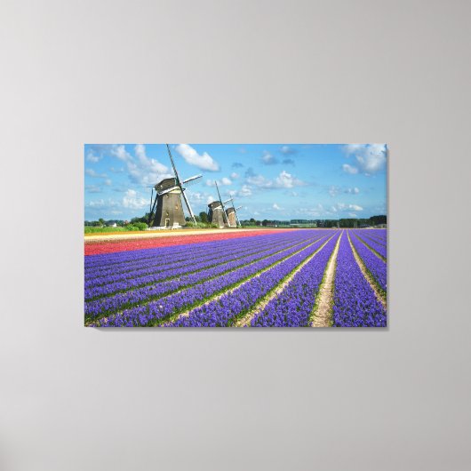 Bloemen en windmolens canvas print (Voorkant)