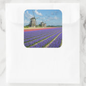 Bloemen en windmolens foto sticker (Tas)