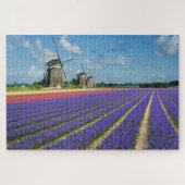 Bloemen en windmolens in een veerlandschap legpuzzel (Horizontaal)
