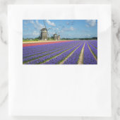 Bloemen en windmolens rechthoekige sticker (Tas)
