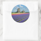 Bloemen en windmolens rond sticker (Tas)