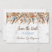 Bloemen en witte berkenboom Bewaar de datumkaarten Kaart (Voorkant)