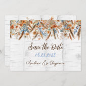 Bloemen en witte berkenboom Bewaar de datumkaarten Kaart (Voorkant / Achterkant)