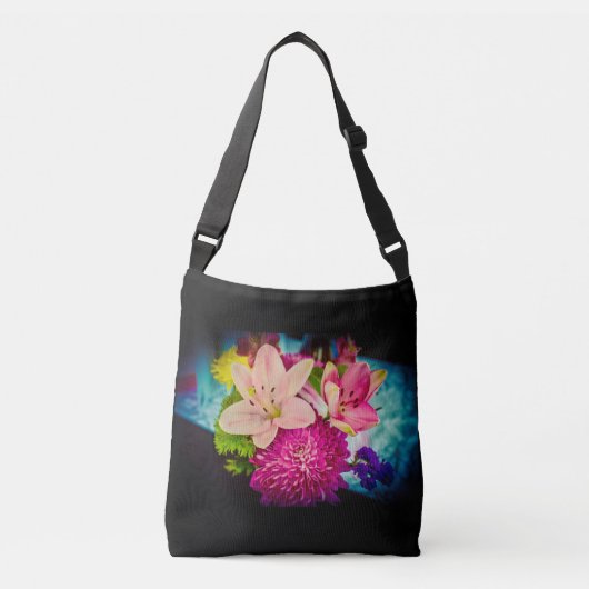 Bloemen en wolken Canvas tas (Voorkant)