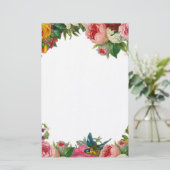 Bloemen en Zangvogel Briefpapier (Staand voorkant)