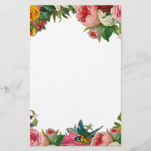 Bloemen en Zangvogel Briefpapier