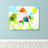 Bloemen en zonneschijn canvas afdruk (Insitu (Houten vloer))