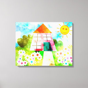 Bloemen en zonneschijn canvas afdruk