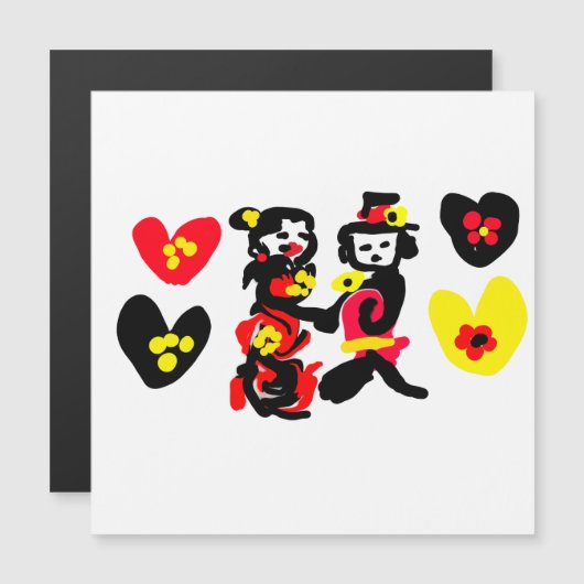 Bloemen en zwart en rood Valentijnsdag (Voorkant / Achterkant)