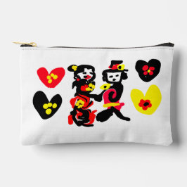 Bloemen en zwarte en rode Valentijnsdag Etui