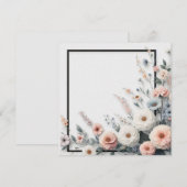 Bloemen en zwarte rand kaart (Voorkant / Achterkant)