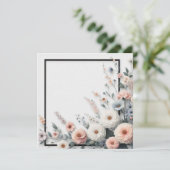 Bloemen en zwarte rand kaart (Staand voorkant)