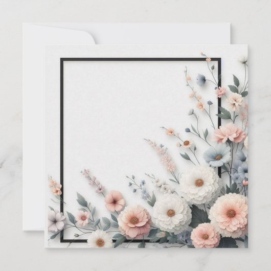 Bloemen en zwarte rand kaart (Voorkant)