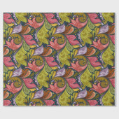 Bloemen en zwembad cadeaupapier (Vlak)