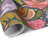 Bloemen en zwembad cadeaupapier (Rol Hoek)