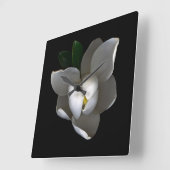 Bloemen | Enkelwitte Magnolia Blossom Vierkante Klok (Hoek)