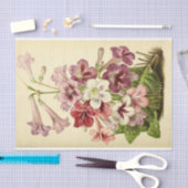 Bloemen Ephemera Decoupage roze paarse bloemen Tissuepapier (Craft)