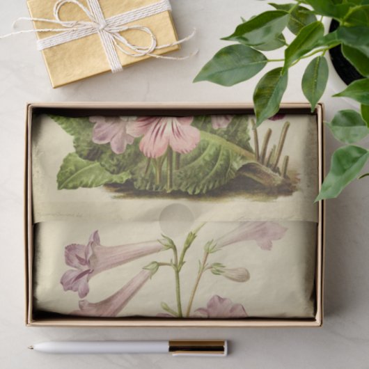 Bloemen Ephemera Decoupage roze paarse bloemen Tissuepapier (Geschenk)