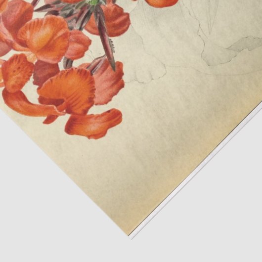 Bloemen Ephemera Decoupage Sinaasappel Gele Bloeme Tissuepapier (Detail)