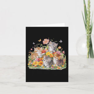 Bloemen  esthetisch geschilderde Kittens en pers Kaart