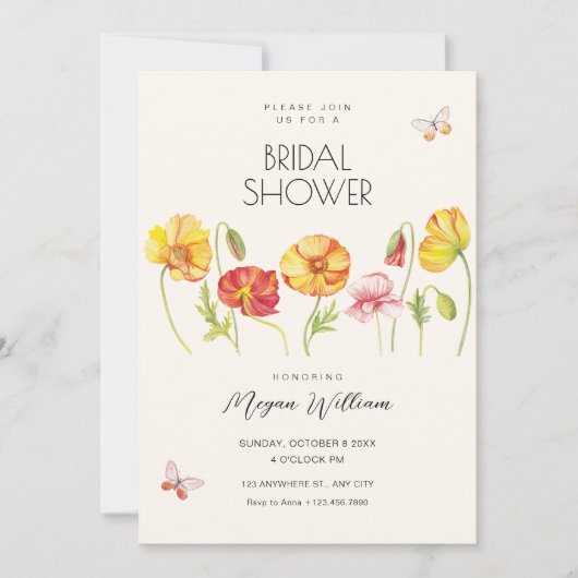 Bloemen esthetisch vrijgezellenfeest kaart (Voorkant)