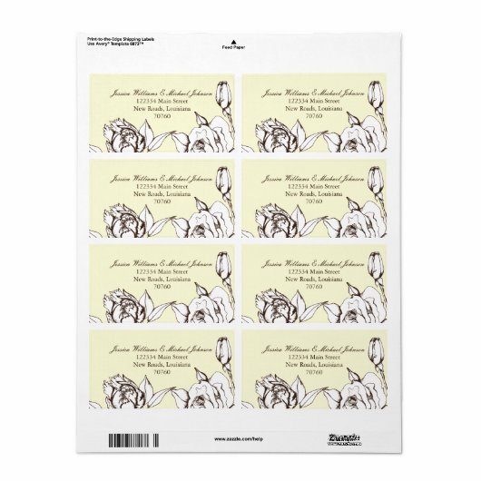 bloemen etiket (Full Sheet)