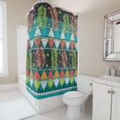 Bloemen Etnische Doodle: Zacht . Douchegordijn (In situ)