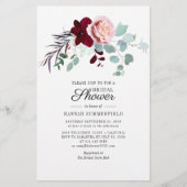 Bloemen Eucalyptus Bruids Douche Uitnodiging Briefpapier (Voorkant)
