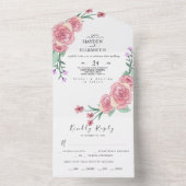 Bloemen Eucalyptus bruiloft Uitnodigen Leverancier All In One Uitnodiging (Binnen)