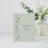Bloemen Eucalyptus groen goud bruiloft groen Briefkaart (Staand voorkant)