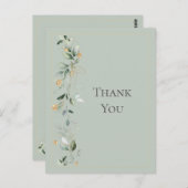 Bloemen Eucalyptus groen goud bruiloft groen Briefkaart (Voorkant / Achterkant)