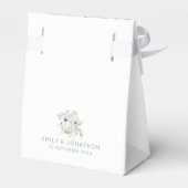 Bloemen Eucalyptus groen namen datum bruiloft Bedankdoosjes (Achterkant)