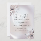 Bloemen Eucalyptus Luxe Pearl Bruiloft Save The Date (Voorkant)