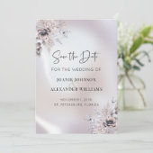 Bloemen Eucalyptus Luxe Pearl Bruiloft Save The Date (Staand voorkant)
