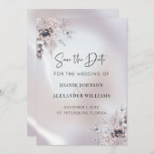 Bloemen Eucalyptus Luxe Pearl Bruiloft Save The Date (Voorkant / Achterkant)