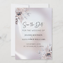 Bloemen Eucalyptus Luxe Pearl Bruiloft Save The Date
