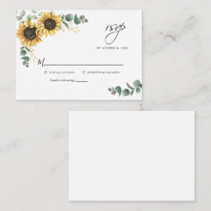 Bloemen Eucalyptus Sunflower RSVP Informatiekaartje