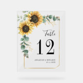 Bloemen Eucalyptus Zonnebloem Tafel Nummer Acryl Bord (Voorkant)