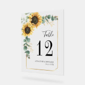 Bloemen Eucalyptus Zonnebloem Tafel Nummer Acryl Bord (Hoek)