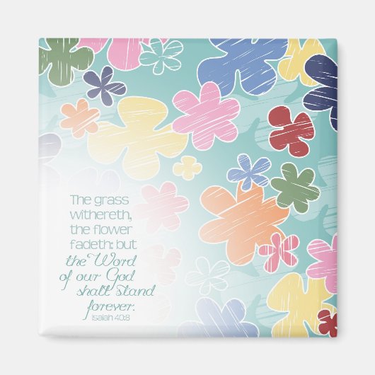 Bloemen Fadeth Square Magnet (Voorkant)