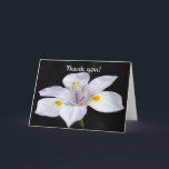 Bloemen Faith Iris Flower Hartelijk dank Kaart<br><div class="desc">De bloemen van het Vertrouwen zijn kaarten en producten met bloemen en bemoedigende Bijbelse Schrift. Alle afbeeldingen zijn originele foto's en digitale kunst gemaakt door mij. Ik fotografeer graag bloemen en koppel de afbeeldingen met Scripture om anderen aan te moedigen. Aan de voorzijde van deze kaart staat een prachtige Afrikaanse...</div>